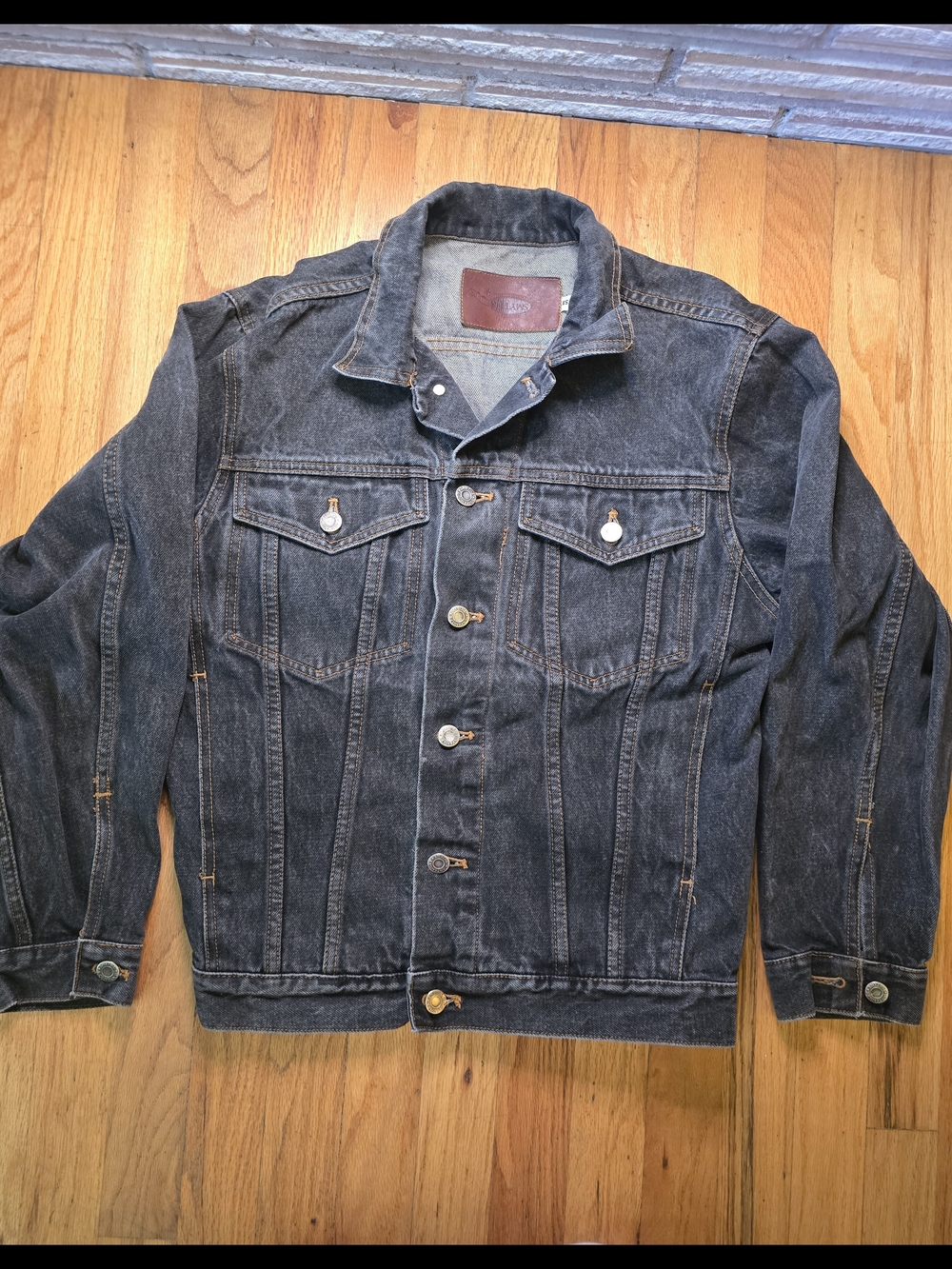 Smythe Dark Wash Denim Trucker Jacket Women's XS Button Front Jean Jacket